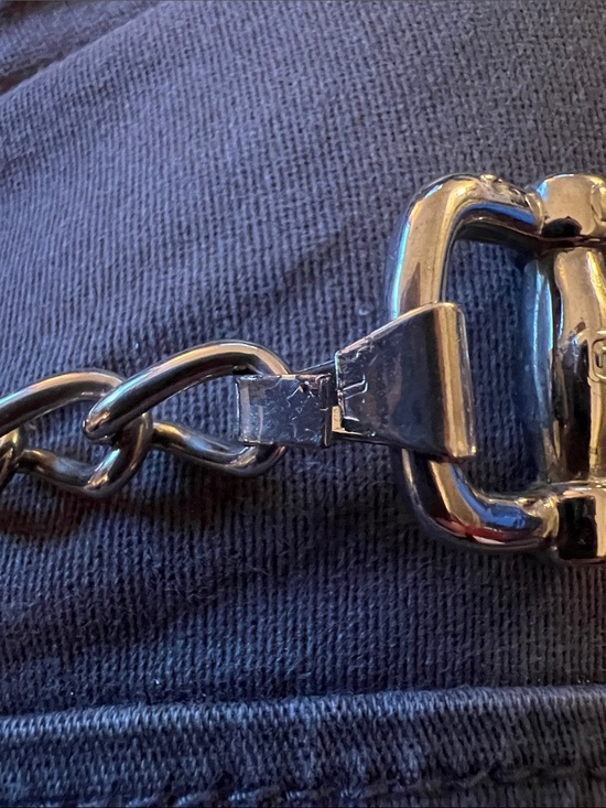 ESCADA Women’s Silver Tone Adjustable Equestrian Chain Link Horse Bit Belt main image 6